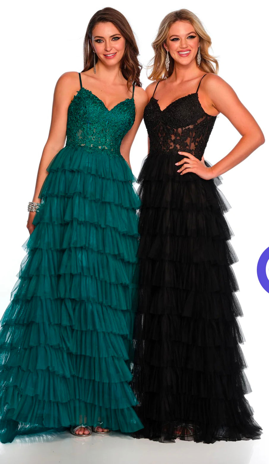 Emerald Tiered Tulle Backless Corset Dress
