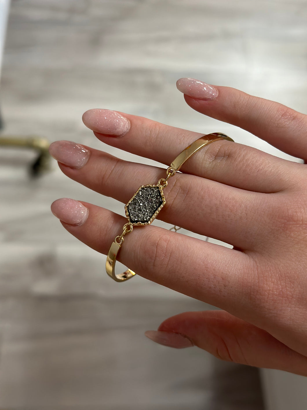 Dainty Hexagon gold bracelet