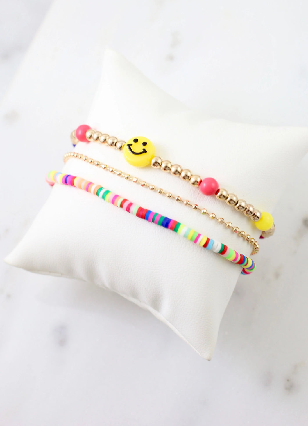 Smiley Disc Bracelet Sets