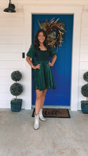 Green Chiffon Puff Sleeve Dress