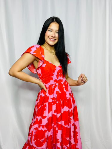 Vaca Ready Floral Midi Dress