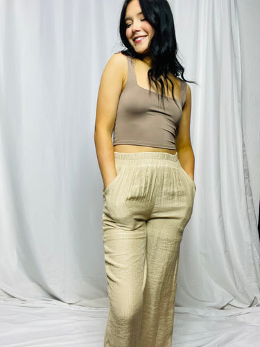 Tan Linen Trousers