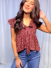 Floral Red Babydoll Top