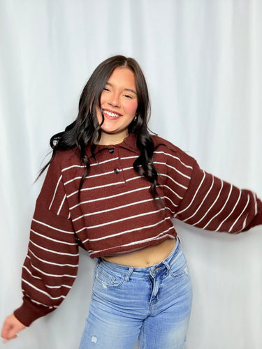 Black Cherry Cropped Sweater