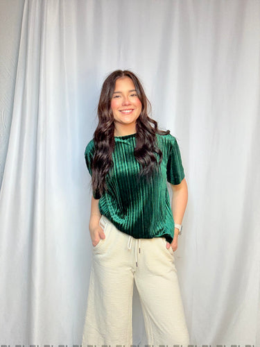 Pleated Green Top