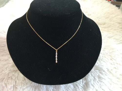 Dainty Gold Tiered Diamond Necklace