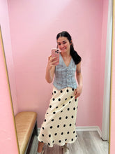 Satin Polka Dot Midi Skirt