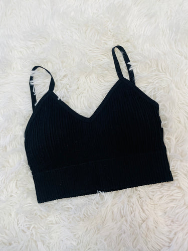 Black Ribbed Bralette