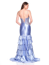 Blue Ruffled Up Prom Dress