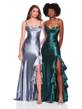 Bedazzled Smoke Blue Corset Top Dress