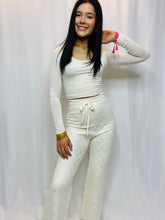Cream knit pant