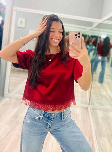 Satin & Lace Tee