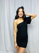 Sleek and Chic One Shoulder Mini Dress