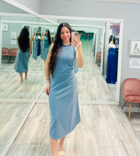 Denim Striped Maxi Dress