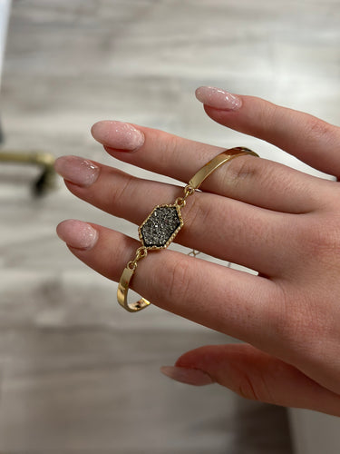 Dainty Hexagon gold bracelet