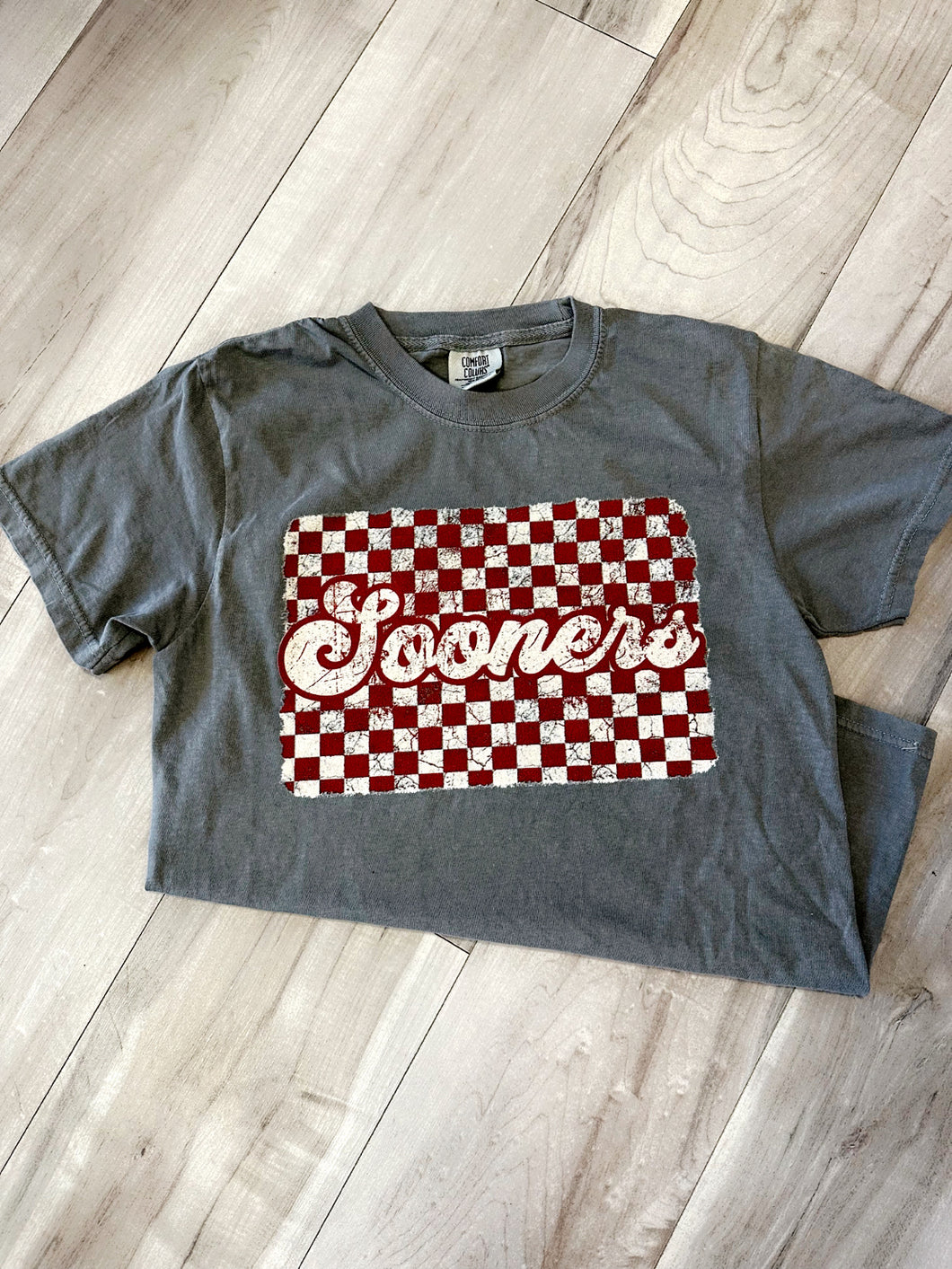 Checkered Sooners Tee