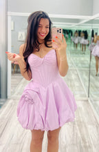 Grey Violet Ruched Mini Dress