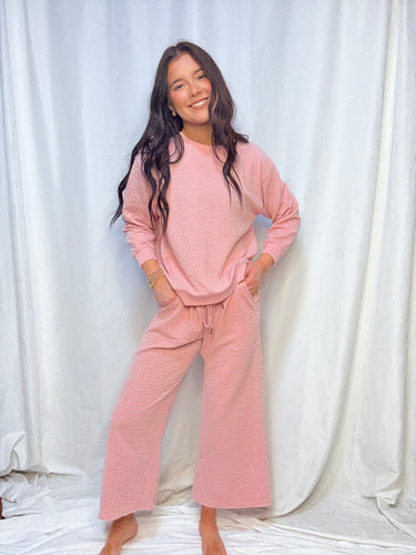 Textured Blush Pant Set