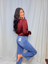 Red Wine Ruffle Bodysuit