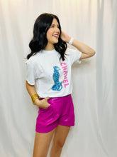 Pink Faux Leather Shorts