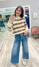 Cable Knit Striped Sweater