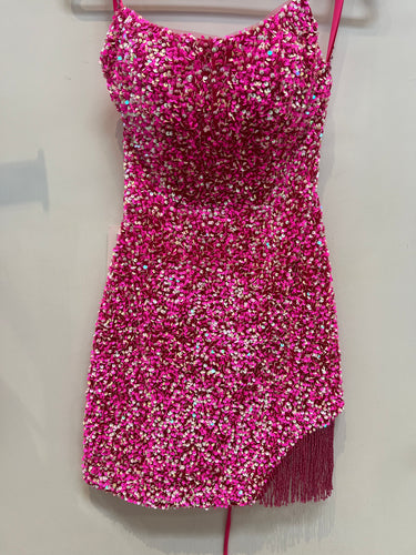 Velvet Sequin Dress W Fringe