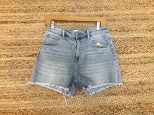 Light Wash Denim Frayed Shorts