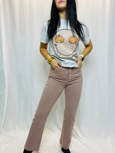 Mauve Raw Hem Straight Leg