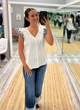 Black & White Floral Trim top