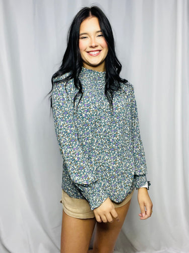 Floral Fields Half Button Down