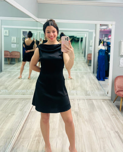 Black Elegant Satin Dress