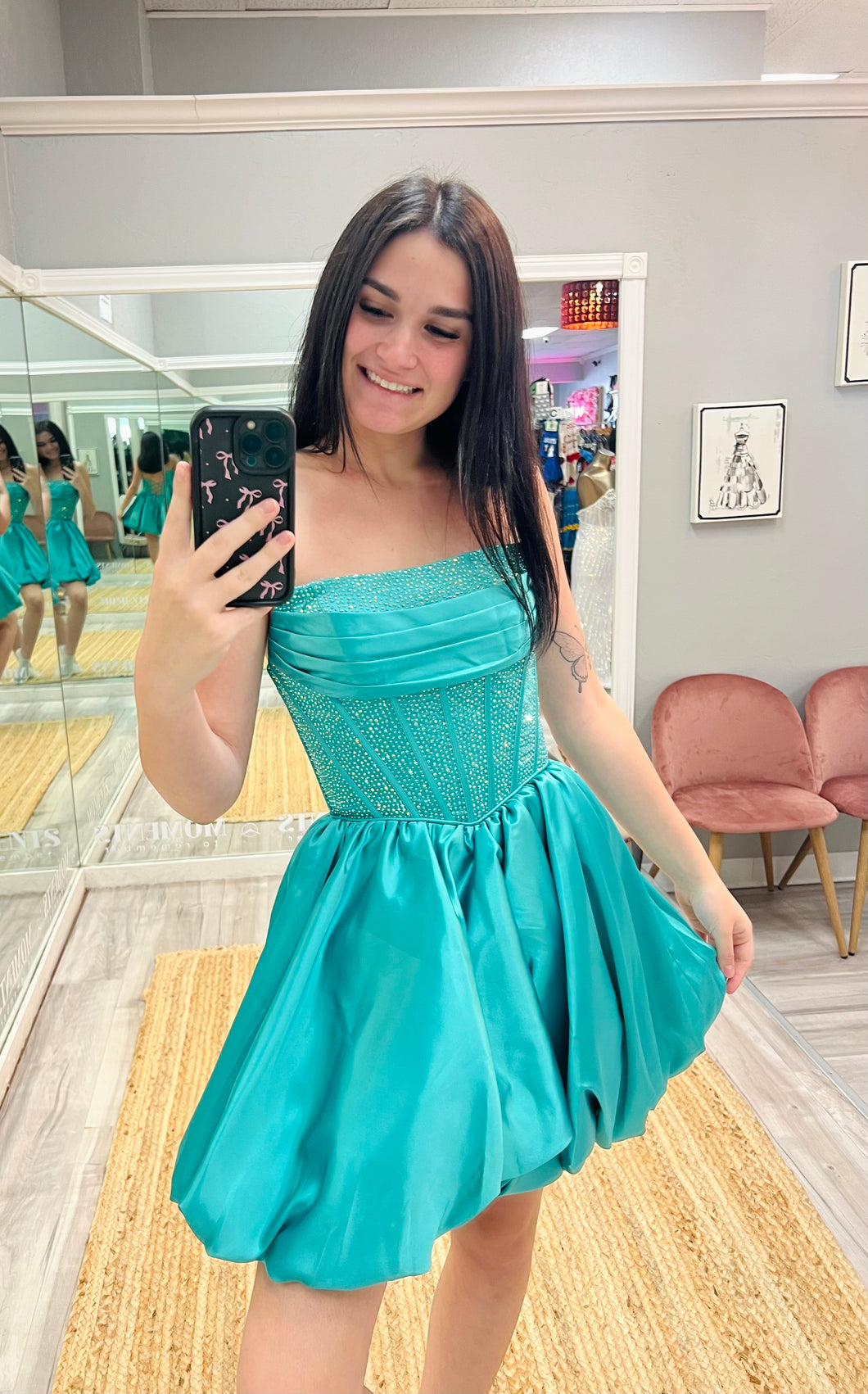 Jade Strapless Bubble Dress