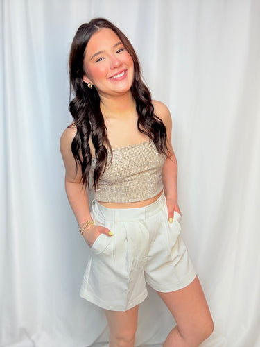 High Rise Pleated Shorts
