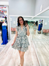 Sage Ruffle Mini Dress