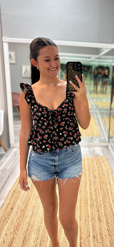Flowy Floral Cropped Tank