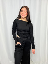 Black Asymmetric Hem Set