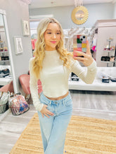 mock neck long sleeve top