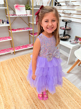 Purple Bow Sequin Toddler Dress