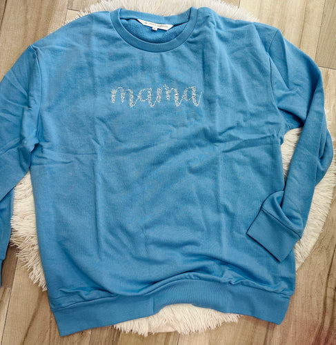 Floral Embroidered Mama Sweatshirt