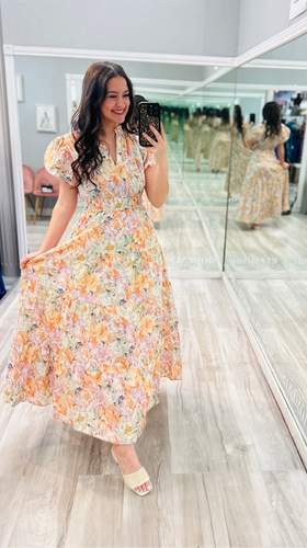 Floral pastel Midi Dress