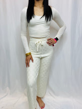 Cream knit pant