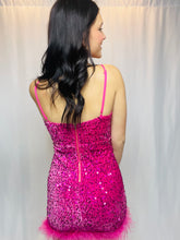 Pink Sequin Feather Dess