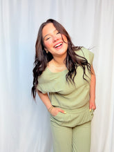 Light Olive Linen Pant Set