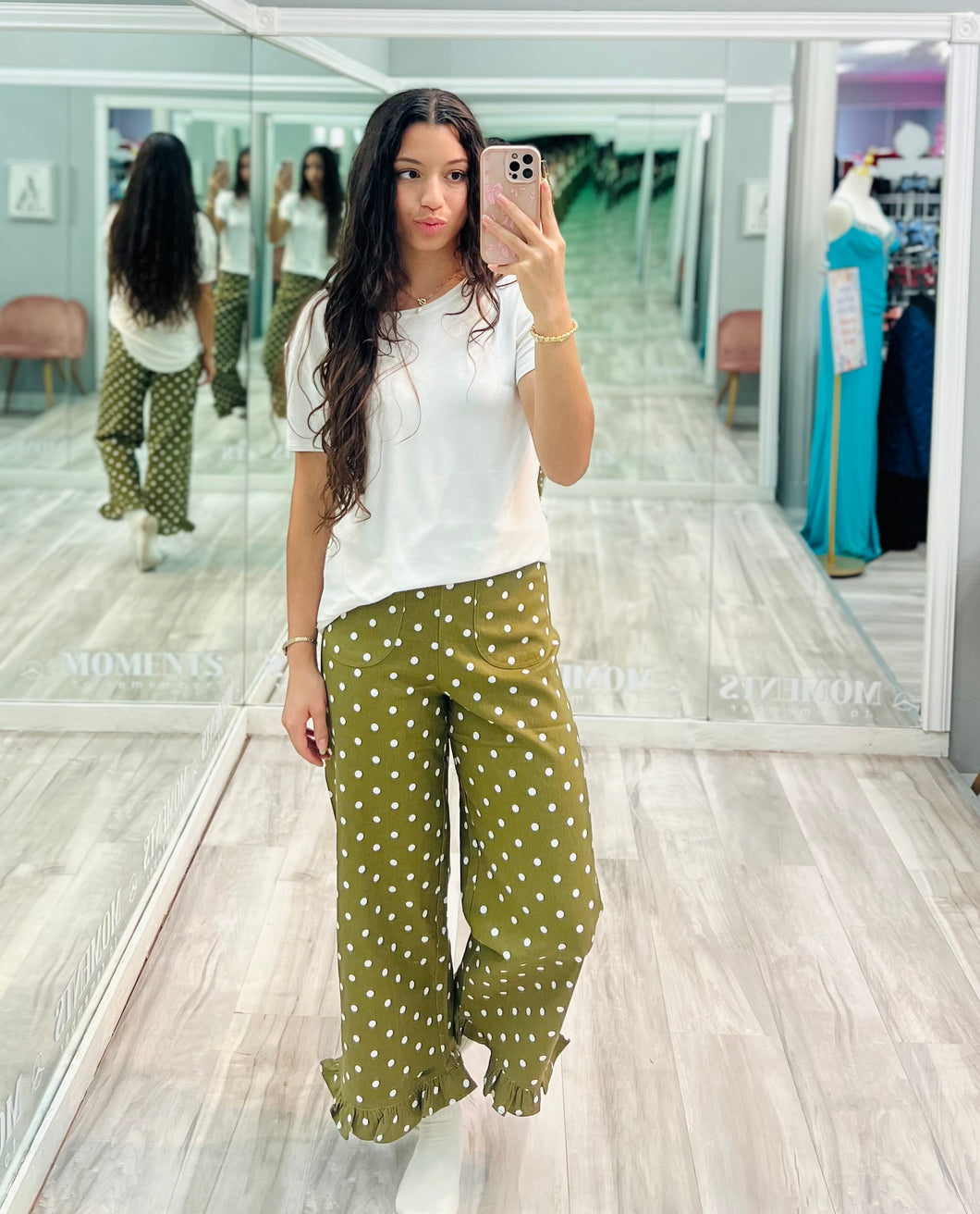 Polka Dot Patch Pants