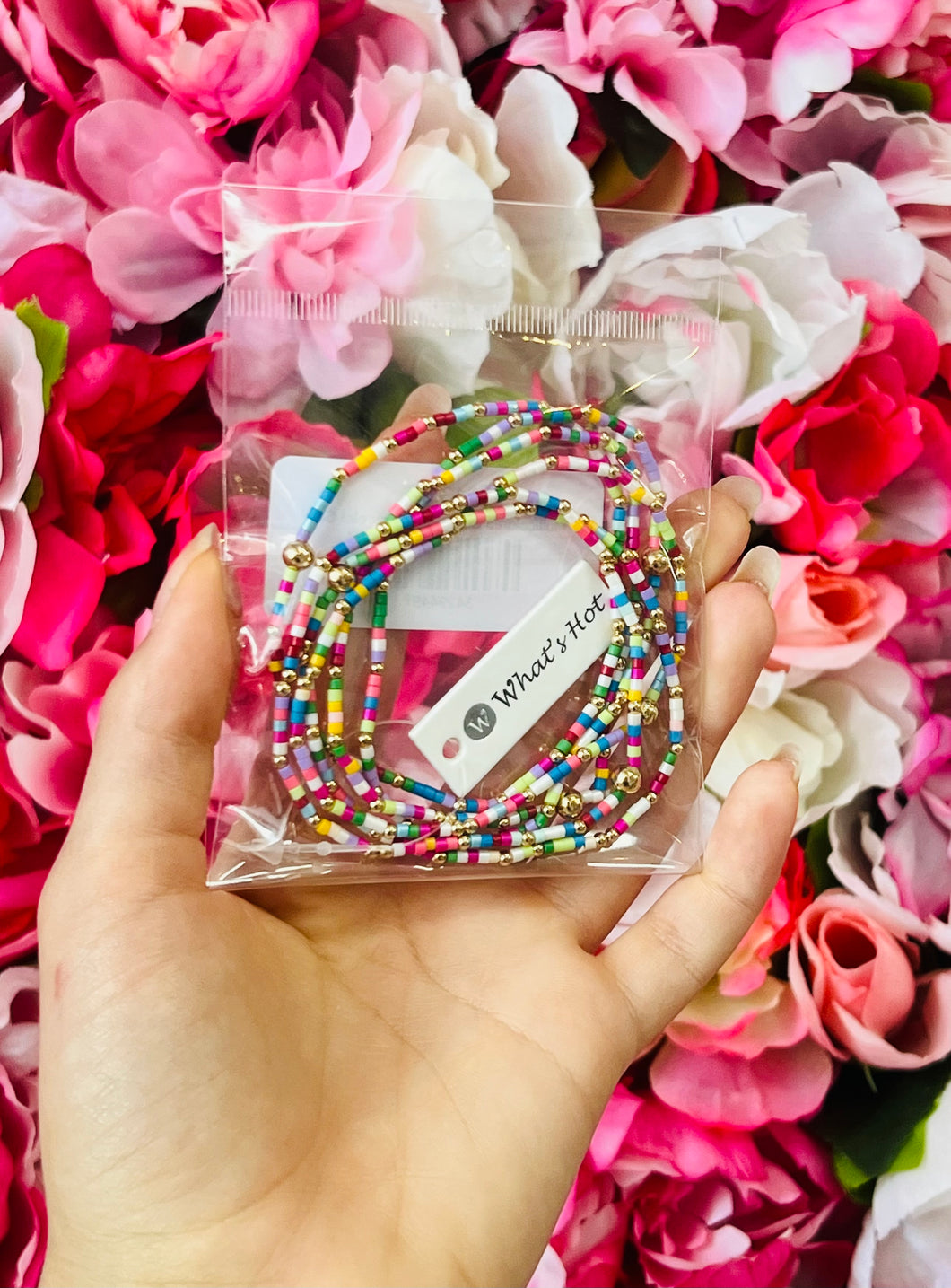 Multicolored Seed Bead Bracelet Set