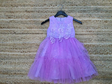 Floral embellished top with tulle and sequin bottom girl's dress