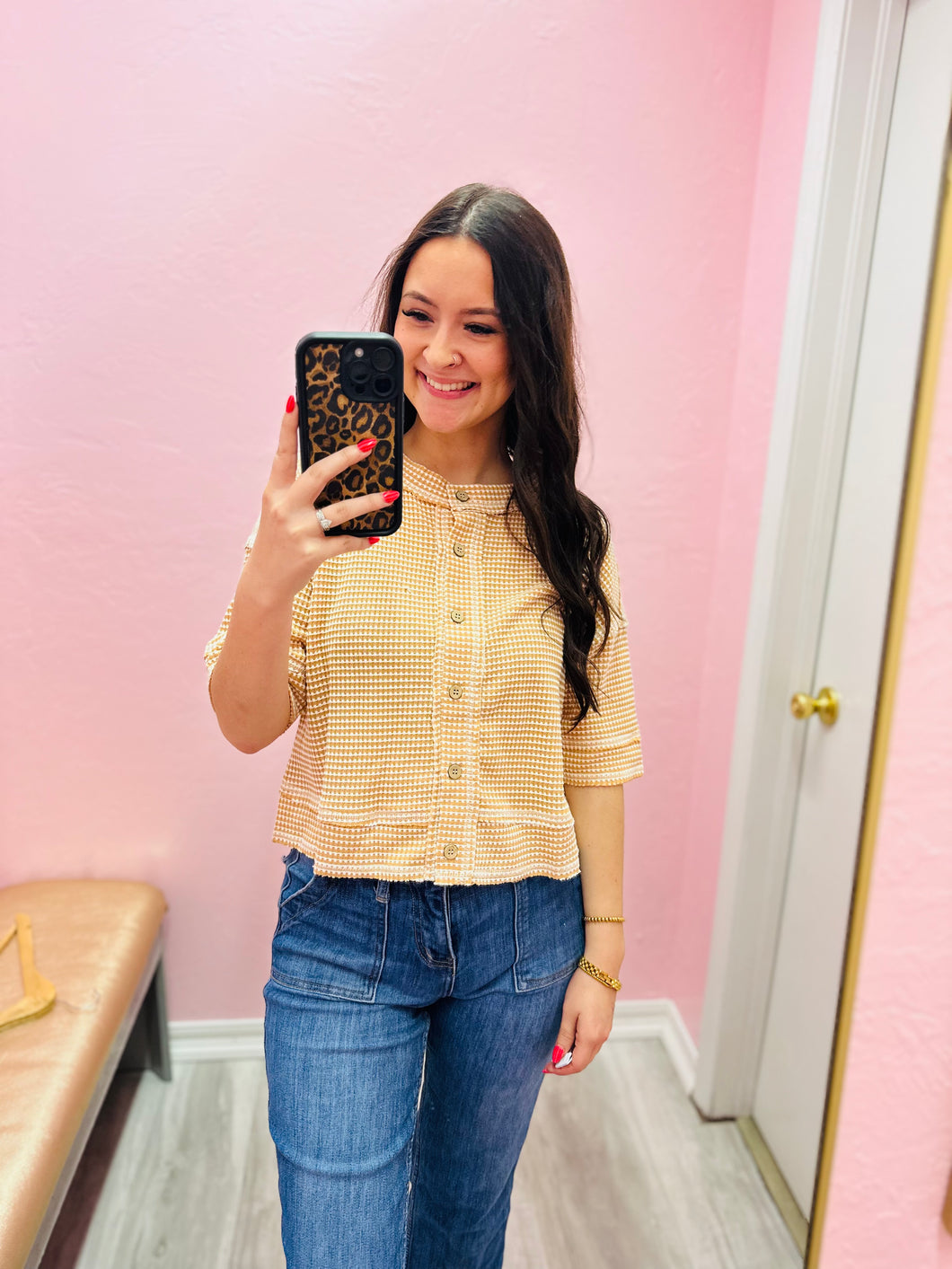 Mustard Striped Top