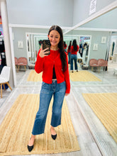 Red Button Down Cardigan