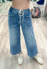 Drawstring Wide Leg Jeans