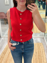 Raw Edge Button Vest